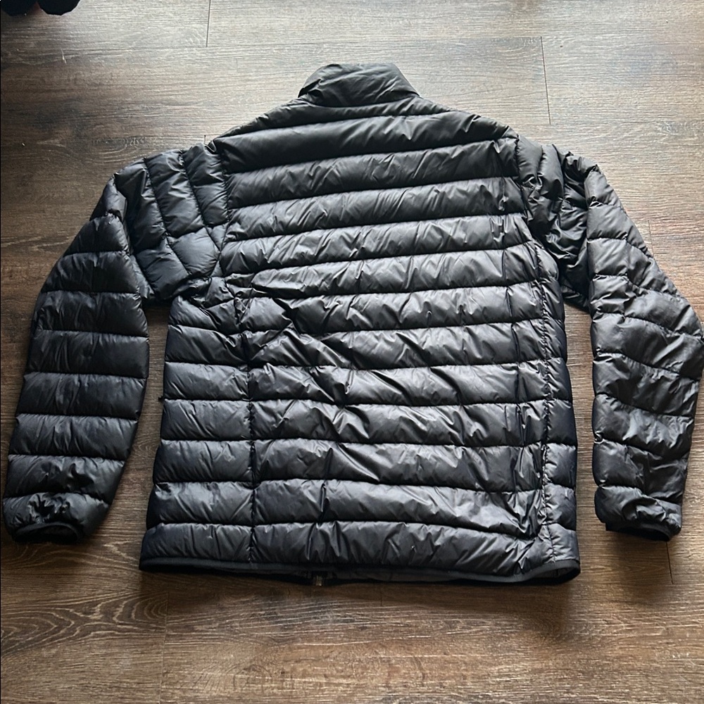 Eddie Bauer Men's Dark Puffer Jacket 2 front zip pockets Size Tall Large - Picture 4 of 4